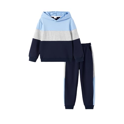 PATPAT Boys Sweatsuits 3-12 Years Camo Block Hoodies and Joggers with Pockets 2 Piece Outfits Fall/Winter Clothes