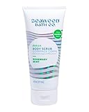 Seaweed Bath Co. Detox Body Scrub - Rosemary Mint - Exfoliating Skin Scrub Removes Dead Skin & Impurities - With French Sea Clay, Coffee Bean Extract - Vegan, Paraben & Sulfate Free - 6 oz