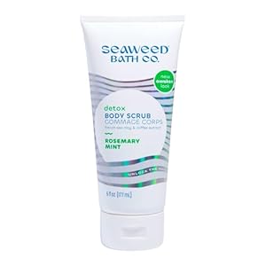Seaweed Bath Co. Detox Body Scrub – Rosemary Mint – Exfoliating Skin Scrub Removes Dead Skin & Impurities – With French Sea Clay, Coffee Bean Extract – Vegan, Paraben & Sulfate Free – 6 oz