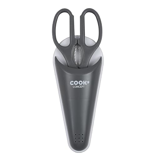 COOK CONCEPT - KD3087 Ciseaux Multifonction avec Étui Aimanté - Conçu pour Découper, Ciselier, Dévisser et Décapsuler - Taille 8,40 x 3,50 x 23,50 cm - Couleur Aléatoire