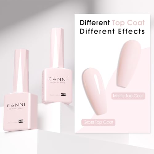 Image of CANNI 9ml Soft Rose Pink Gel Nail Polish, High Gloss UV LED Soak Off Gel