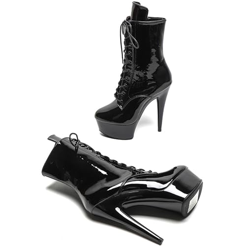 Image of WUXIN H&P 6 in Pole Dance Boot Shoes For Women,Exotic Stiletto Shoes Platform,Stiletto Platform Pole Dancing Ankle Boots Heels