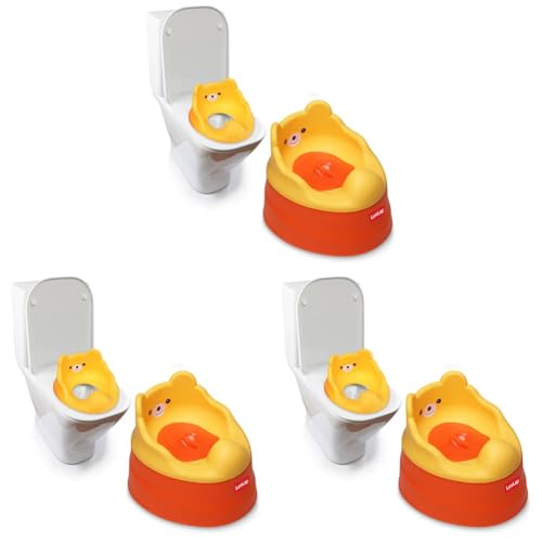 Image of LuvLap Adaptable 2 in 1 Potty Training Seat for 1 + Year Child, Potty Trainer with DetachablePotty Bowl, Suitable for Potty Training of Boys & Girls (Orange & Yellow) (Pack of 3)