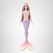 Imagen de Barbie Muñeca Sirena con Cabello de fantasía Rosa y Morado y Diadema