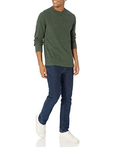 Amazon Essentials Camisa de Panal de Abeja de Manga Larga con Ajuste Entallado Hombre, Verde Oliva Mezcla, XL