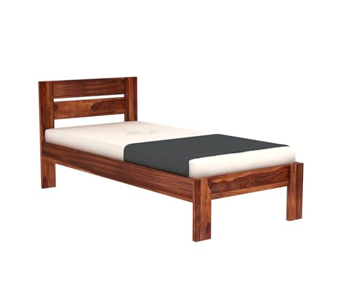 Ferrovilla Poner Single Sheesham Wood Bed for Bedroom | Sheesham Wood Bed | Solid Wood Bed | Bed for Home | Bed Without Storage| Single Size Bed | Bedroom Furniture | Wooden Bed | 2 Years Warranty - Image 5