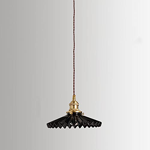 Lámpara colgante japonesa con conjunto ajustable y pantalla plisada de 1 luz E27