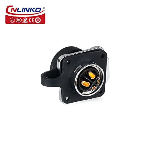 CNLINKO LP-20 Industrial Waterproof Connector IP68 Circular Connector Quick Plugging Aviation Connector Anti-Interference Shell Fast Release Connector M20 2-12 Pin Flange Socket (4 Pin) - Image 2