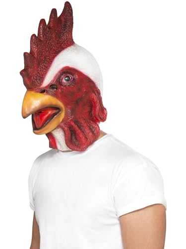 Smiffys Masque poulet, Blanc, Masque couvrant toute la tête, latex Halloween