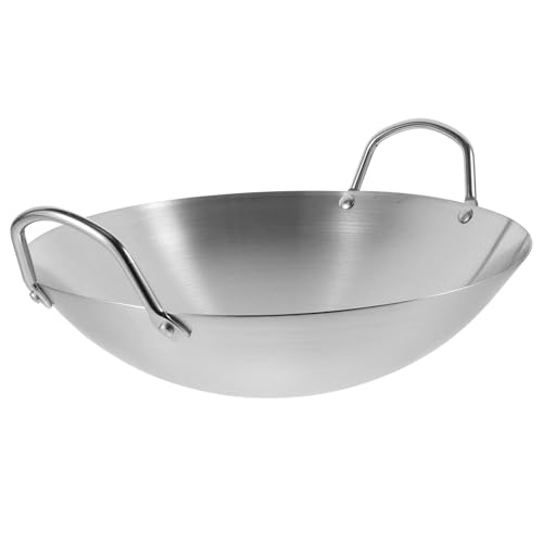 Wok de acero inoxidable con doble asa antiadherente miniatura 1