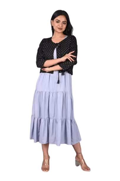 mirjai Women's Rayon Anarkali Maternity Feeding Zipper with Koti for Pre and Post Pregnancy-picture-10