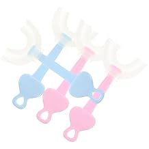 4Pcs U Shaped Toothbrush Teeth Cleaning Tools for Ages Oral Care Cartoon Design Heart for Travel