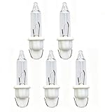 Clear 12 Volt Mini Christmas Replacement Bulbs for Incandescent String Lights, mini Base, 0.96 Watt, 80 mA (5)