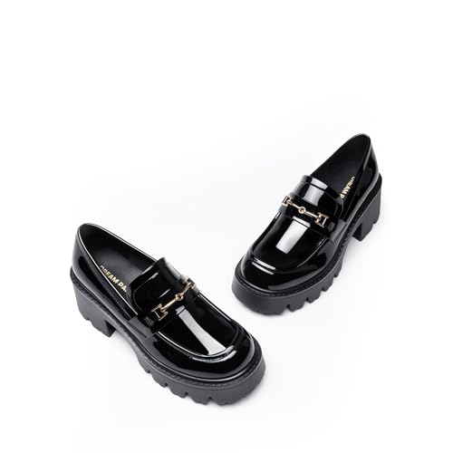 Image of DREAM PAIRS Women Loafers Platform Chunky Heel Slip On Lug Sole Casual Dressy Office Business Shoes