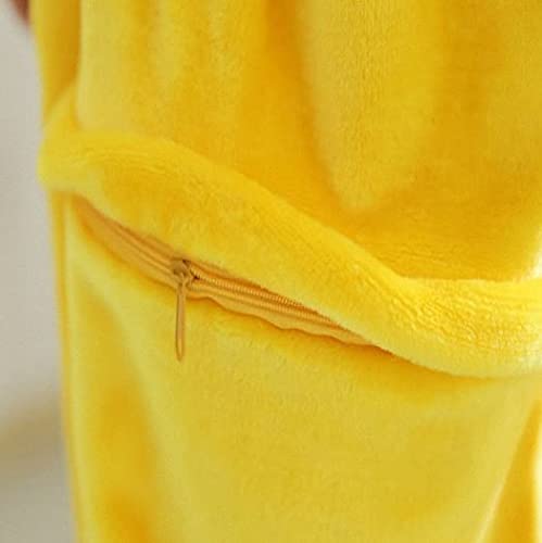 Pijama Kigurumi Amarelo com Capuz Unissex Tamanho: M