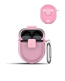 Custodia per Google Pixel Buds Pro 2 Earbuds Wireless Headphones,daunke Soft TPU Custodia protettiva delicata sulla pelle con funzione Runway Buckle, protezione completa, rosa trasparente