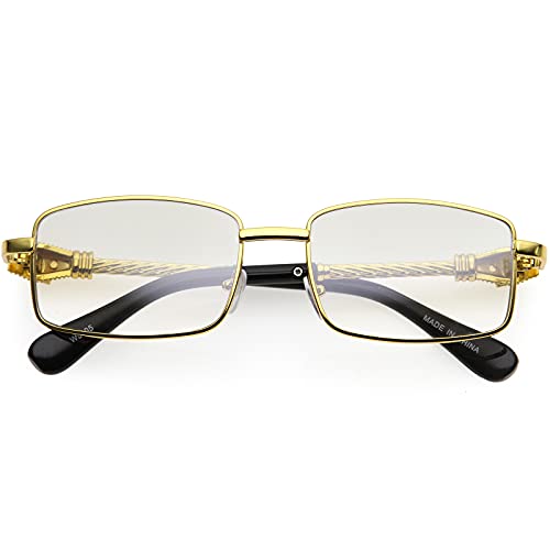 zeroUV Bold Retro Jaguar Metal Plated Detail Square Sunglasses D247