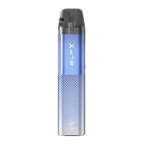 Elf Bar ELFX Pod Kit [Blue] - Available in 6 Colours - 1000mAh Long-Lasting Battery 30W Output Type-C Fast Charge Dual Mesh Coils LED Indicator Anti-Leak Tech Works with ELFX Pods No Nicotine