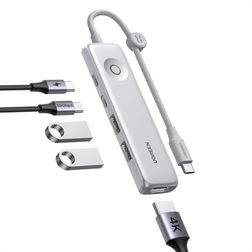 UGREEN USB C Hub 4K60Hz HDMI,5-in-1,10Gbps USB-C,85W Charging,White