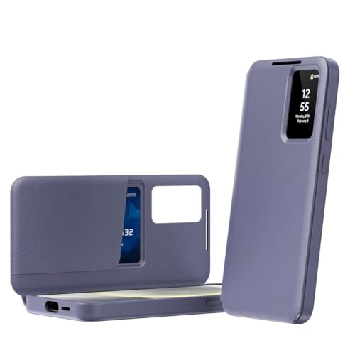 Étui clapet rigide Samsung Galaxy S24 Plus anti-choc en cuir violet