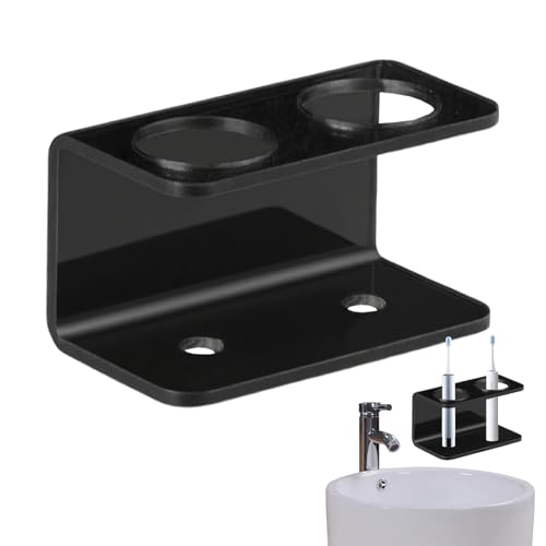 Dottduya Soporte para cepillos de dientes para baño, soporte de baño de acrílico transparente, organizador de pegamento, almacenamiento de hotel, apartamento de alquiler, habitación de dormitorio