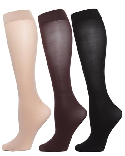 MeMoi 3 Pair Women's Opaque Solid Color Microfiber 40 Denier Trouser Socks3