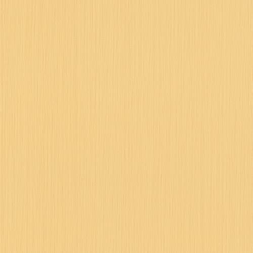 Papier peint orange avec rayures fines | Tapisserie unie idéale cuisine | Papier peint intissé uni jaune pour couloir et salon