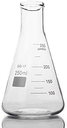MaGiLL 3pcs- 250ml Erlenmeyer Flask Narrow Neck with Graduations, Borosilicate 3.3 Glass, Laboratory Chemistry Lab Erlenmeyer Flask (Size : 250ml)