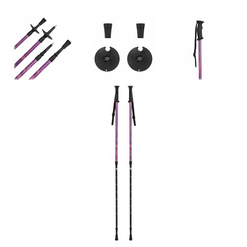KADVA Kidd - Bastones de esquí para niños (60 – 100 cm) de Aluminio Ligero, Bastones telescópicos con Bloqueo de torsión, Asas ergonómicas y Correa de Mano, para niños y niñas (Rosa)