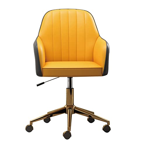 Omic - Silla de escritorio ajustable para oficina en casa, asiento curvado de piel sintética, ruedas giratorias de 360°, taburete ergonómico para mayor comodidad y productividad