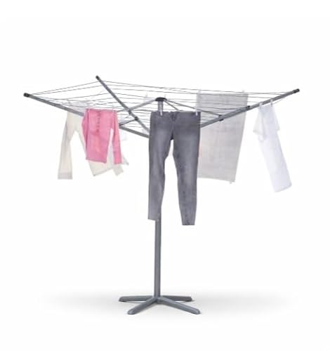 Heavy-Duty 4-Arm Rotary Airer Clothes Dryer, 11 Rows, 360° Rotation for Outdoor Use