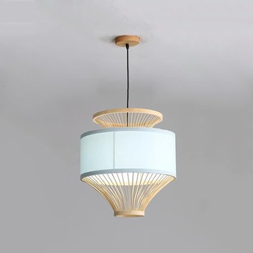 Suspension en Bambou Tissé Main Style Chinois Éclairage Premium