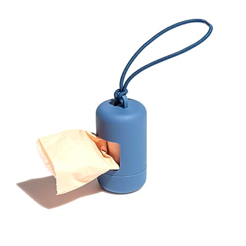 Genérico Cubo for excrementos de Mascotas, Color macarrón, Soporte for Bolsa de Basura for Perros al Aire Libre con Bolsas for excrementos Gratis(Blue)