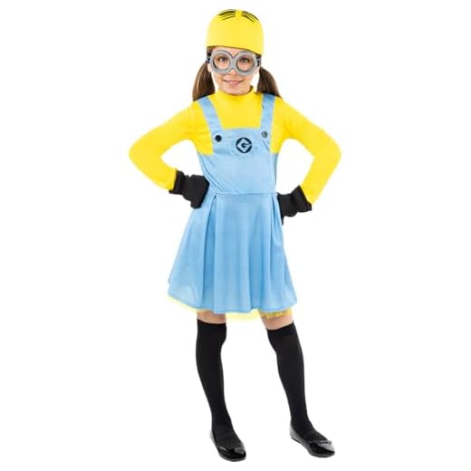 Funidelia | Disfraz de Minions Dave para niña Dibujos Animados, Minions, Películas & Series - Disfraz para niños y divertidos accesorios para Fiestas, Carnaval y Halloween - Talla 10-12 años