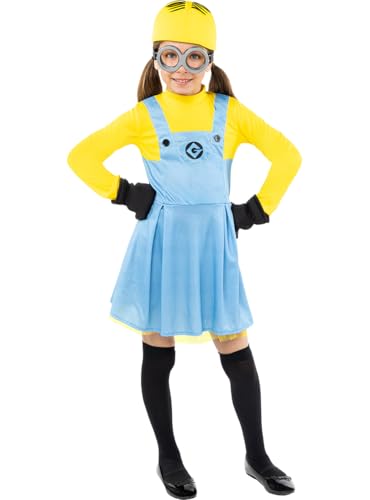 Funidelia | Disfraz de Minions Dave para niña Dibujos Animados, Minions, Películas & Series - Disfraz para niños y divertidos accesorios para Fiestas, Carnaval y Halloween - Talla 5-6 años