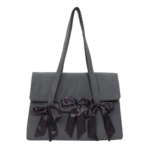 Bolso de hombro de nailon de gran capacidad con detalle de lazos, versátil bolso de mano para laptop, simple para mujer, para trabajo y viajes