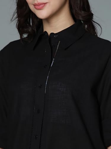 Image of High Star Classic Oversized Spread Collar Long Sleeves Casual Shirt
