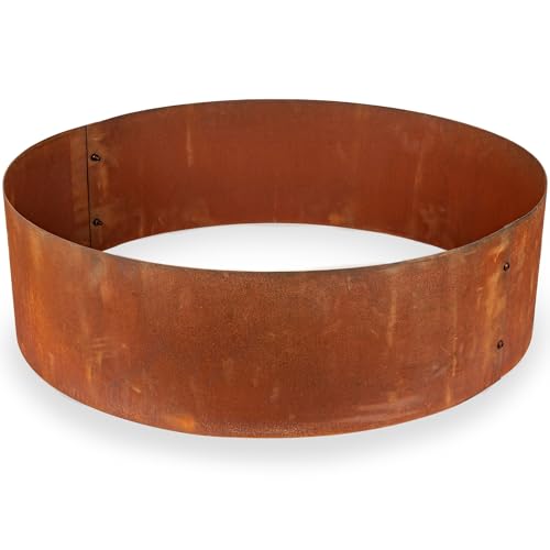 UNIGARDIA Bordura da Giardino per Alberi in Acciaio Corten Ø 70 cm, Altezza 20 cm - Bordura per Aiuola in Metallo Circolare - Installazione Facile, Accessori e 1 Paio di Guanti Inclusi