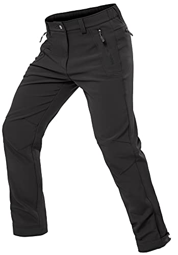 Cycorld Herren Wanderhose-Winter-Outdoorhose-Skihose,Thermohose Wasserdicht Gefütterte Softshellhose Winddicht Warm Fleece Schneehose Trekkinghose Skifahren (Dunkelgrau, L)
