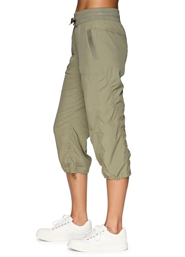 Image of RBX Active Capri Pants for Women Joggers Stretch Lightweight Women's Casual Pant Capri with Drawstring
