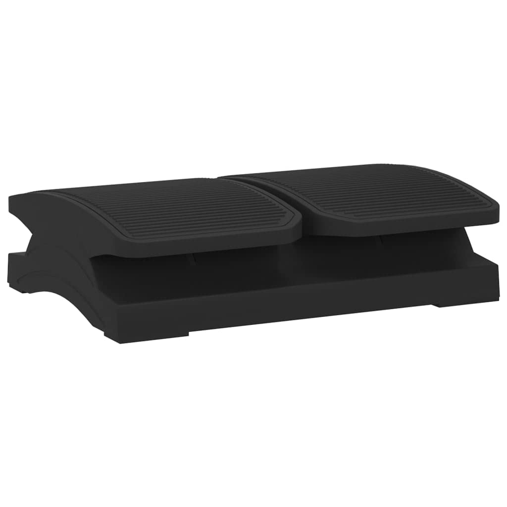 Reposapiés negro 43,5 x 32,5 x 10,5 cm, altura regulable, ergonómico, antideslizante, para oficina y hogar, cómodo taburete, acolchado, espacio de almacenamiento, material HIPS duradero
