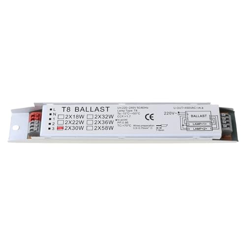 Ballast de lampe T8 30W adaptable pour tube fluorescent de bureau