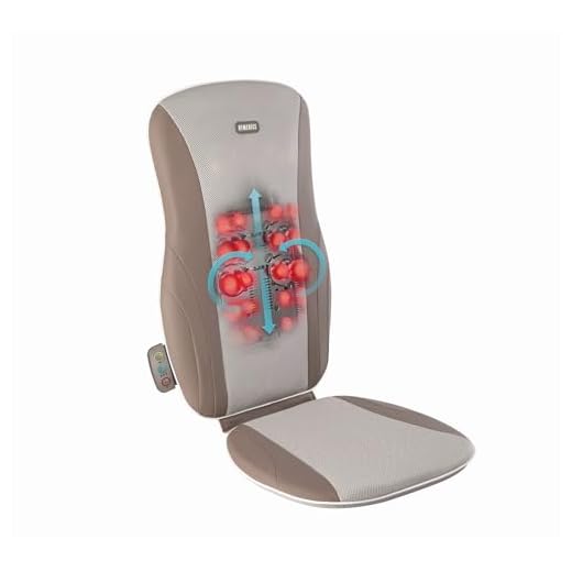 Homedics Shiatsu Massage Cushion with Heat for Full, Upper, and Lower Back, Deep Kneading Massager, Fits Most Chairs for Home or Office Use, Custom Comfort with 3 Zones for Targeted Control