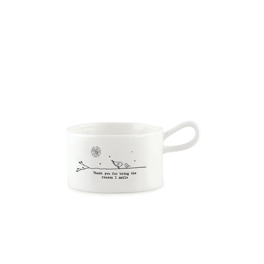 East Of India Thank You The Reason I Smile Candle In A Tin Inside Handled Candle Holder Gift Idea