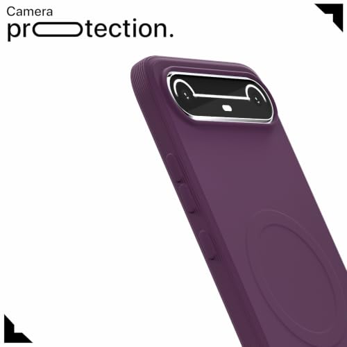 Image of Outlouders Back Cover for Tecno Pova Slim 5G Soft Matte Silicone Cover with Slim Fit | Mag-Safe Logo (Not Mag-Safe Compatible) | Shockproof | Camera Protection Bumper Case (Purple)