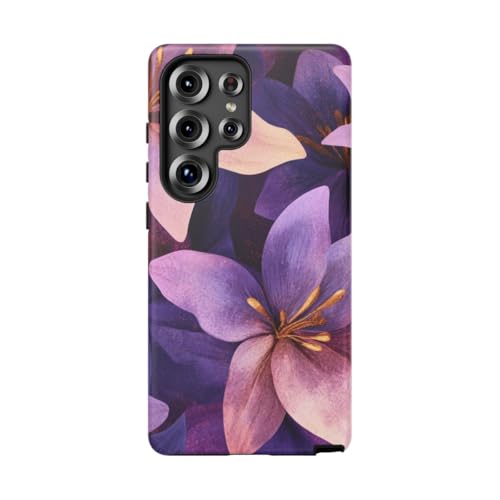 Coque rigide mate Samsung S25 Ultra motif floral pour éviter les reflets