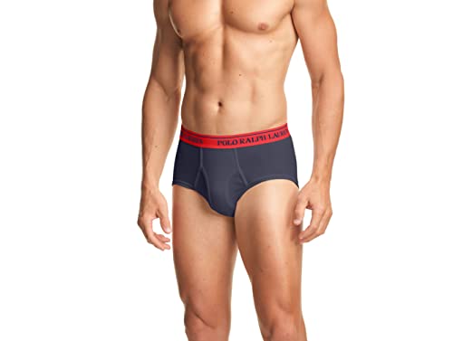 POLO RALPH LAUREN Men's Classic Fit Cotton Briefs 3-Pack, Aerial Blue/Rugby Royal, Rugby Royal/Aerial Blue, Cruise Navy/Red, XX-Large — view 4