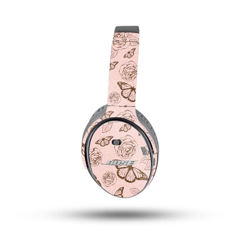 Image of MightySkins Glossy Glitter Skin Compatible with Bose QuietComfort 35 II Headphones - Butterfly Garden | Protective, Durable High-Gloss Glitter Finish | Easy to Apply