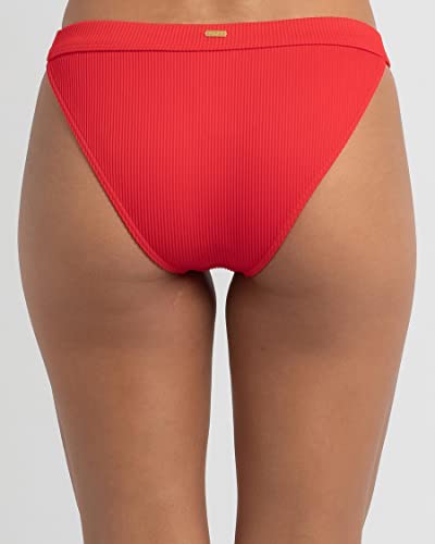 Bas de bikini Roxy en tissu texturé rouge coquelicot coupe classique XL - 3