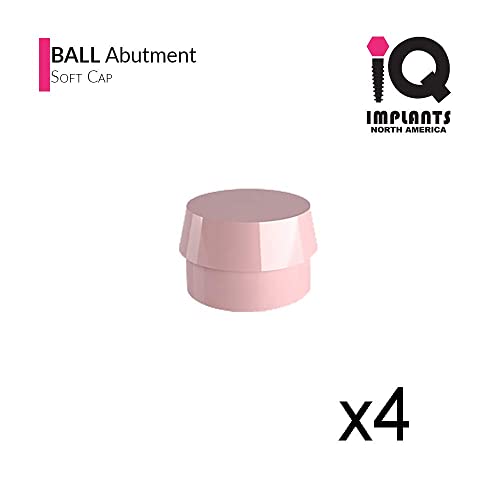 Ball Abutment Retentive Caps Soft, Pink 1.98Lbs / 900Gr (4 Pack) #TOP1